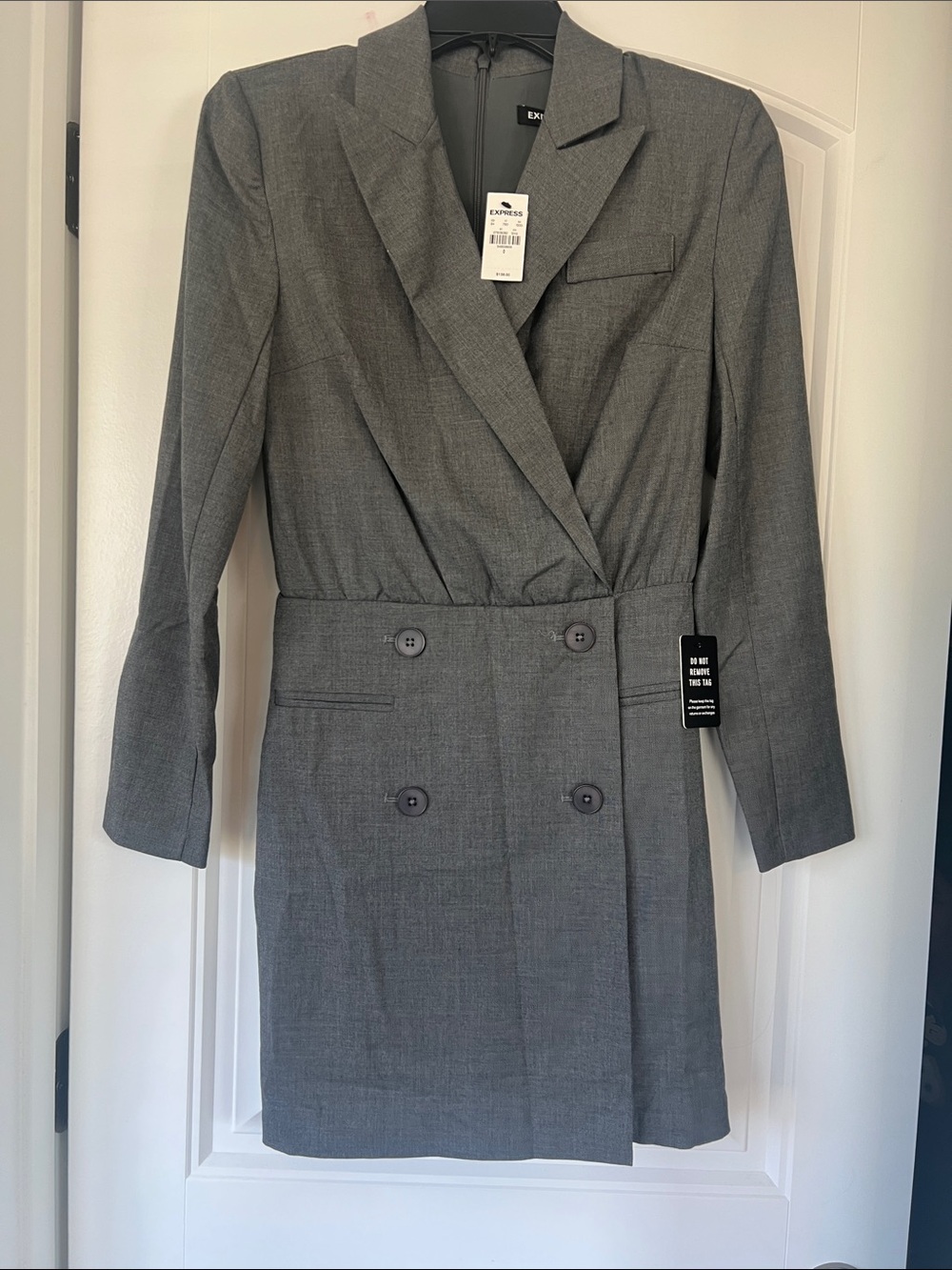 NWT Express Gray Double-Breasted Blazer Mini Dress (offers welcome)